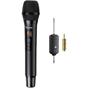 MAONO Micrófono inalámbrico, micrófono dinámico inalámbrico UHF, micrófono de karaoke de 20