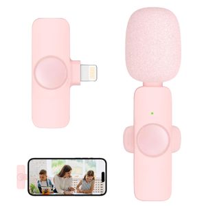 Micrófono Lavalier inalámbrico profesional para iPhone iPad, micrófono de clip omnidireccional