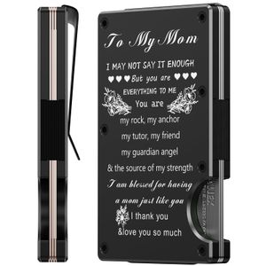 Medrega Billetera con clip para dinero, billetera de metal, cartera delgada minimalista para