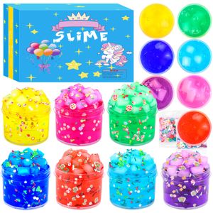 Paquete de 4 limo transparente, diseño de gelatina con temática navideña, kit de slime transparente