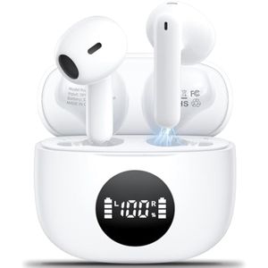 Auriculares inalámbricos Bluetooth 5.3 con 4 micrófonos ENC con cancelación de ruido, auriculares