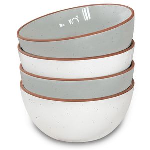 Mora - Cuencos de cerámica para cocina, 28 onzas, juego de 4 cuencos para cereales, ensalada, pasta,