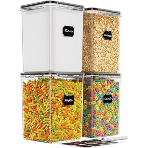 Contenedores grandes de almacenamiento de alimentos de 5.4L/183 onzas con tapas herméticas, paquete