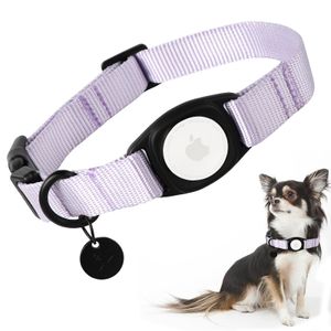 Babole Pet AirTag - Collar de perro rojo rosa para cachorros pequeños, 11 colores, collar de nailon