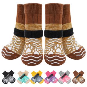 PUPTECK Calcetines antideslizantes para perros, zapatos con pinzas para evitar lamer la tracción de