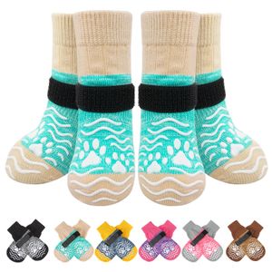 PUPTECK Calcetines antideslizantes para perros, zapatos con pinzas para evitar lamer la tracción de