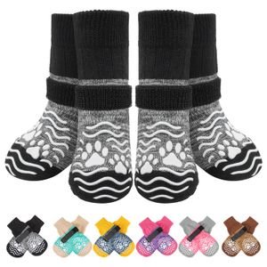 PUPTECK Calcetines antideslizantes para perros, zapatos con pinzas para evitar lamer la tracción de