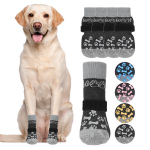 KOOLTAIL Calcetines antideslizantes para perro, 2 pares de zapatos de perro de doble cara, agarre de