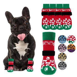 KOOLTAIL Calcetines antideslizantes para perro, 2 pares de zapatos de perro de doble cara, agarre de