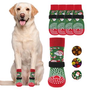 KOOLTAIL Calcetines antideslizantes para perro, 2 pares de zapatos de perro de doble cara, agarre de