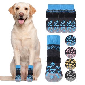 KOOLTAIL Calcetines antideslizantes para perro, 2 pares de zapatos de perro de doble cara, agarre de