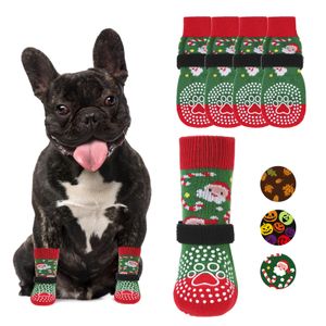 KOOLTAIL Calcetines antideslizantes para perro, 2 pares de zapatos de perro de doble cara, agarre de
