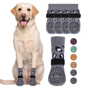KOOLTAIL Calcetines antideslizantes para perro, 2 pares de zapatos de perro de doble cara, agarre de
