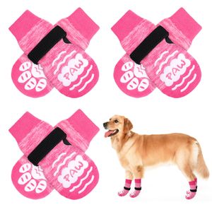 BEAUTYZOO Calcetines antideslizantes para perros, zapatos de perro para pavimento frío/caliente,