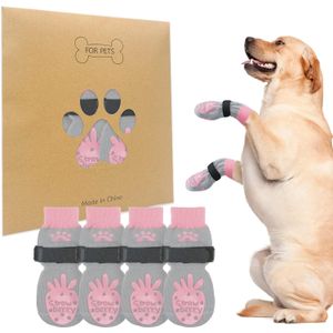 BEAUTYZOO Calcetines antideslizantes para perros pequeños, medianos y grandes, protector de patas de