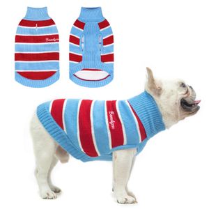 BEAUTYZOO Suéter de punto para perros – Ropa de cuello alto a rayas para perros pequeños, medianos y