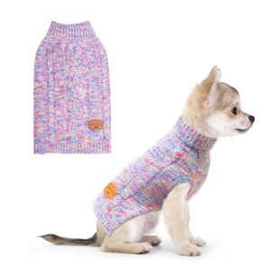 BEAUTYZOO Suéter de punto para perros – Ropa de cuello alto a rayas para perros pequeños, medianos y