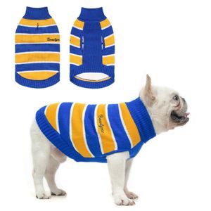 BEAUTYZOO Suéter de punto para perros – Ropa de cuello alto a rayas para perros pequeños, medianos y