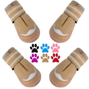 QUMY 4 zapatos de perro para pavimento caliente, botas de perro medianas y grandes y protectores de