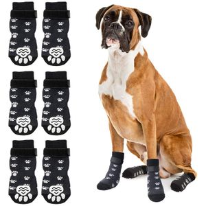 Rypet Calcetines antideslizantes para perros, 3 pares, calcetines de agarre para perros con correas