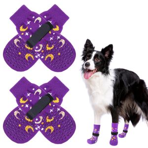 SCENEREAL Calcetines antideslizantes para perros para pavimento frío/caliente, botas de perro de