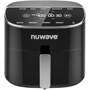 Nuwave Brio Plus - Freidora de aire de 8 cuartos de galón, sin PFAS, nueva y mejorada, pantalla