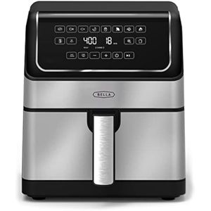 BELLA Freidora de aire digital de 8.0 QT, acero inoxidable