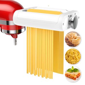 Accesorio 3 en 1 para batidoras de pie KitchenAid, incluye cortador de fettuccine y espagueti,