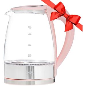 COOK WITH COLOR Hervidor eléctrico de vidrio 1.8L - Hervidor rápido, diseño elegante y
