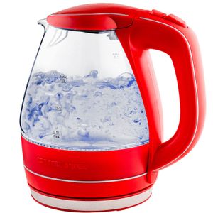 Ovente Tetera de 1.5 litros libre de BPA, cristal, inalámbrica, eléctrica