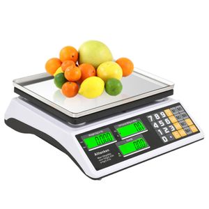 Báscula de cálculo de precios, báscula digital comercial de alimentos, escala de conteo electrónico