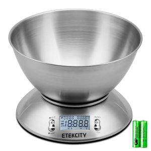 Etekcity Báscula de cocina de alimentos de 0.00 oz, tazón, gramos digitales y onzas para pérdida de