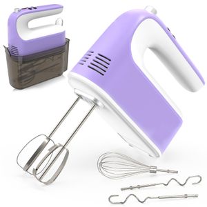 CBQ Batidora de mano eléctrica, mezclador de mano de 9 velocidades de 400 W con pantalla digital,