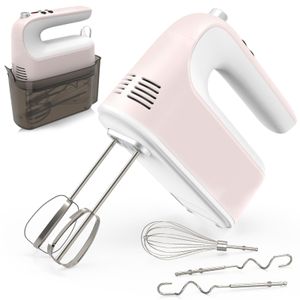 CBQ Batidora de mano eléctrica, mezclador de mano de 9 velocidades de 400 W con pantalla digital,