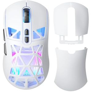 SM802 - Ratón inalámbrico blanco para juegos, 10000 DPI, triple modo con cable/BT 5.0/2.4GHz ratón