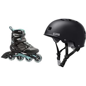 Rollerblade Zetrablade - Patines en línea para mujer, color negro y azul claro, patines en línea de