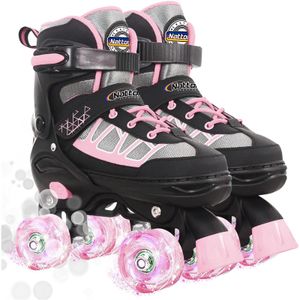 Nattork Patines de ruedas para niños y niñas, 4 tamaños ajustables con ruedas iluminadas para niños