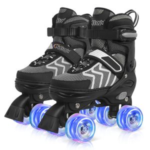 Nattork Patines de ruedas para niños y niñas, patines ajustables de 4 tamaños con ruedas iluminadas