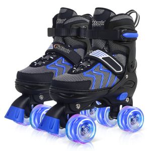 Nattork Patines de ruedas para niños y niñas, patines ajustables de 4 tamaños con ruedas iluminadas