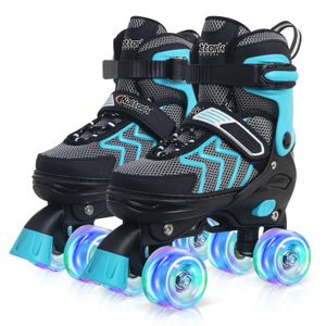 Nattork Patines de ruedas para niños y niñas, patines ajustables de 4 tamaños con ruedas iluminadas