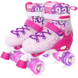 Nattork Patines para niños, 4 tamaños ajustables, las 8 ruedas iluminadas para niñas, niños y
