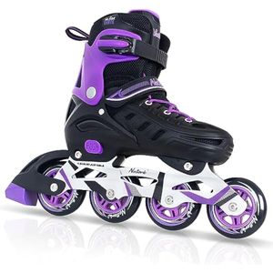 Nattork Patines en línea para niños y niñas, hombres y mujeres, 4 tamaños ajustables, patines de