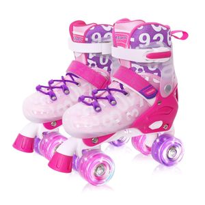 Nattork Patines para niños, 4 tamaños ajustables, las 8 ruedas iluminadas para niñas, niños y
