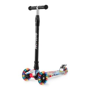 Patinetes para niños de 3 ruedas para niños y niñas pequeñas, 4 alturas ajustables, inclinación para