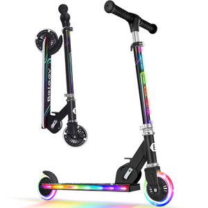 BELEEV Patinetes para niños de 3 a 12 años con ruedas iluminadas, vástago y cubierta, scooter