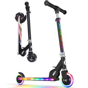 BELEEV Patinetes para niños de 3 a 12 años con ruedas iluminadas, vástago y cubierta, scooter