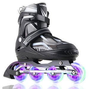Sowume Adjustable Inline Skates for Girls and Boys, Roller Skates with All Light Up Wheels, Patines