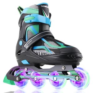 Sowume Adjustable Inline Skates for Girls and Boys, Roller Skates with All Light Up Wheels, Patines