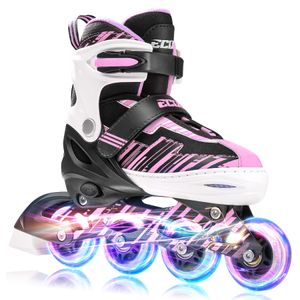 ECOO Patines en línea ajustables para niños y niñas con ruedas iluminadas, patines para niños de 4 a
