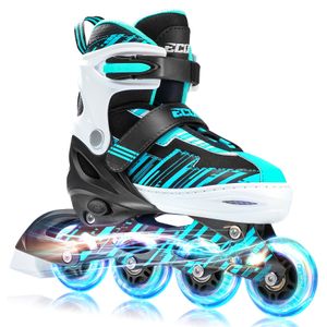 ECOO Patines en línea ajustables para niños y niñas con ruedas iluminadas, patines para niños de 4 a